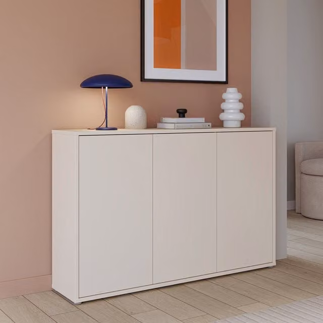 Furniture To Go Alice Springs 3 Door Sideboard with Push-Open Doors in Sand