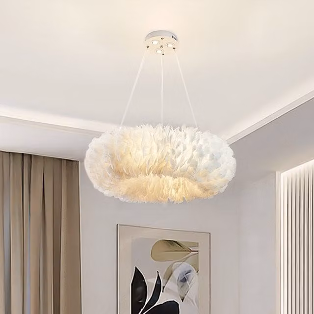 Living Star White Feather Pendant Light