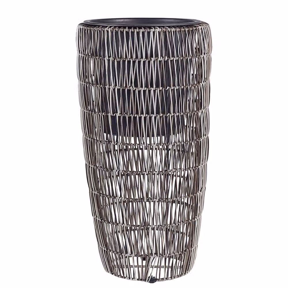 Wyld and Coco Brown Two-Pack PE Rattan Plant Pots with Plastic Inserts – 3