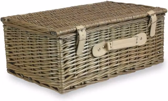 Red Hamper EH037 Wicker Picnic Basket in Brown and Red, 45 cm – 1