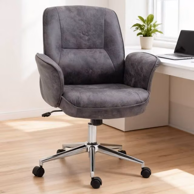 ERGOVEXA Swivel Mid Back Task Office Chair in Grey