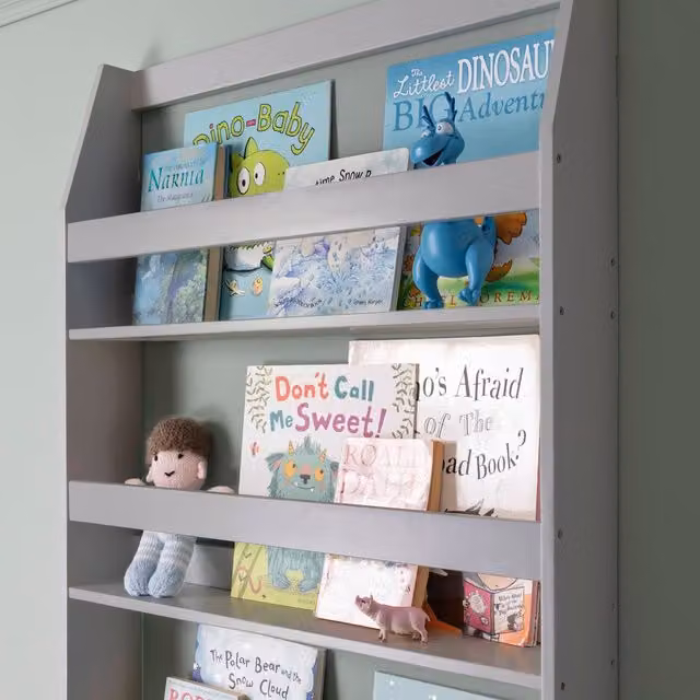 Noa and Nani Hakan 4 Shelf Wall Mounted Display Unit in Grey