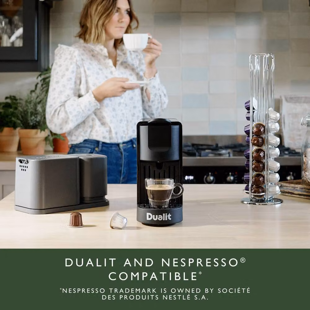 Dualit Nespresso Original Compatible Pod Coffee Machine in Black with Programmable Portions and Auto Shut-off – 3