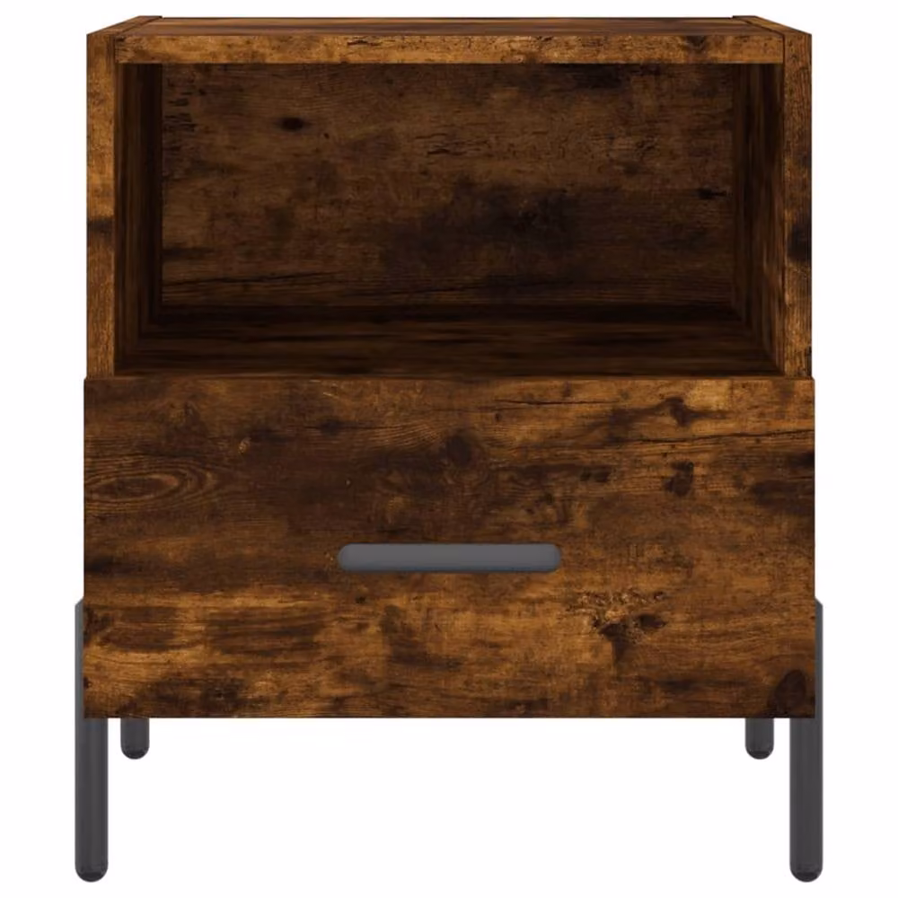 Berkfield Home Set of 2 Smoked Oak Bedside Cabinets, Brown, W: 40 cm, D: 35 cm, H: 47.5 cm – 4