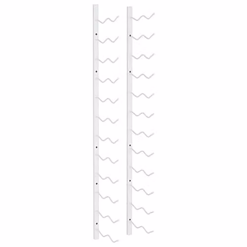 vidaXL Wall Mounted White Metal Wine Rack for 24 Bottles