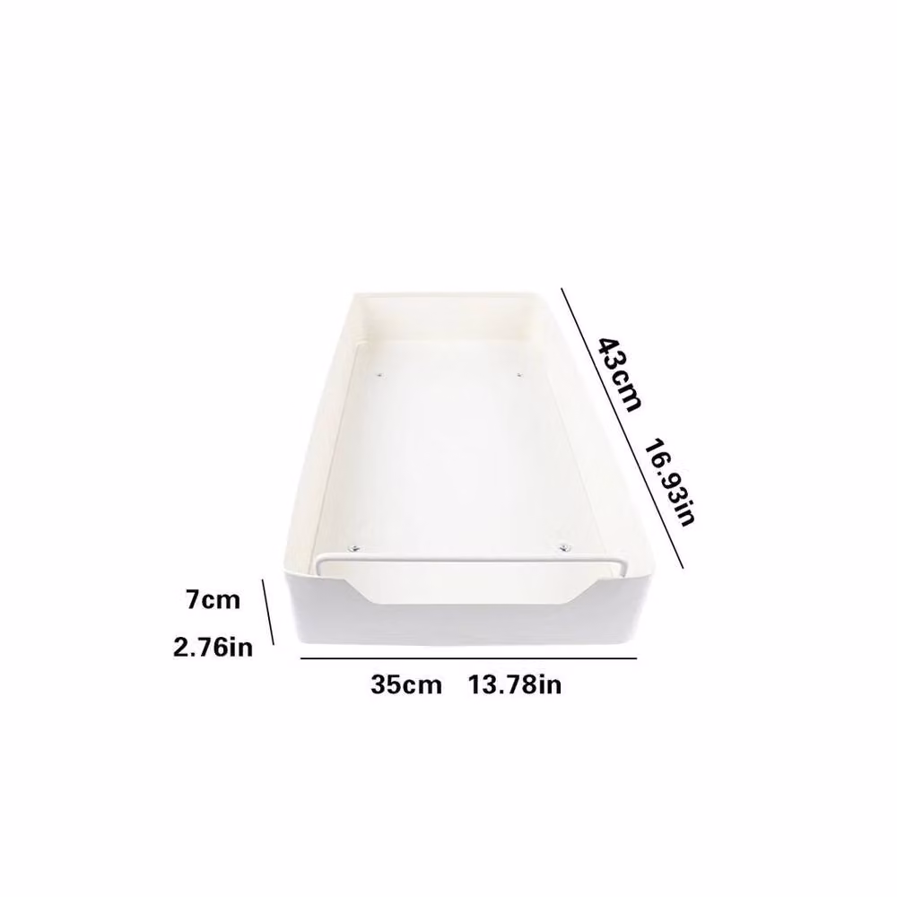 Kelvenix XL White Pull Out Kitchen Cupboard Organiser Drawer Insert W: 43 cm, D: 35 cm, H: 7 cm – 2