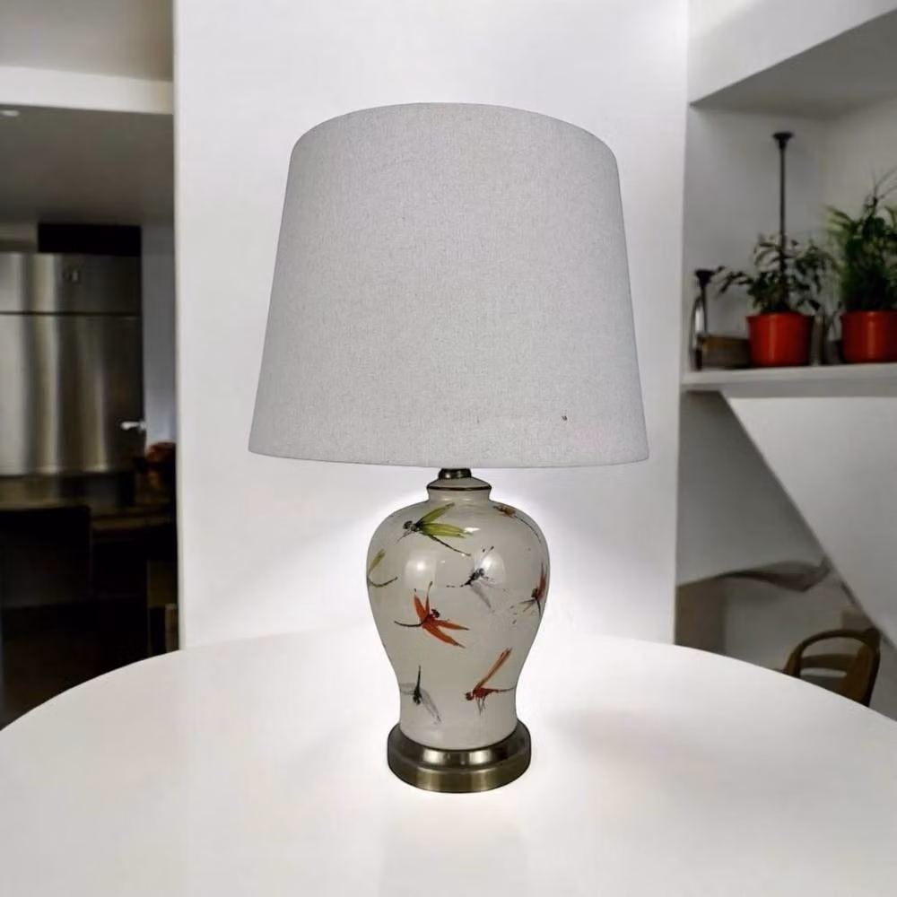 Minster Ceramic Table Lamp with Shade in White, W16 x D16 x H37 cm – 3