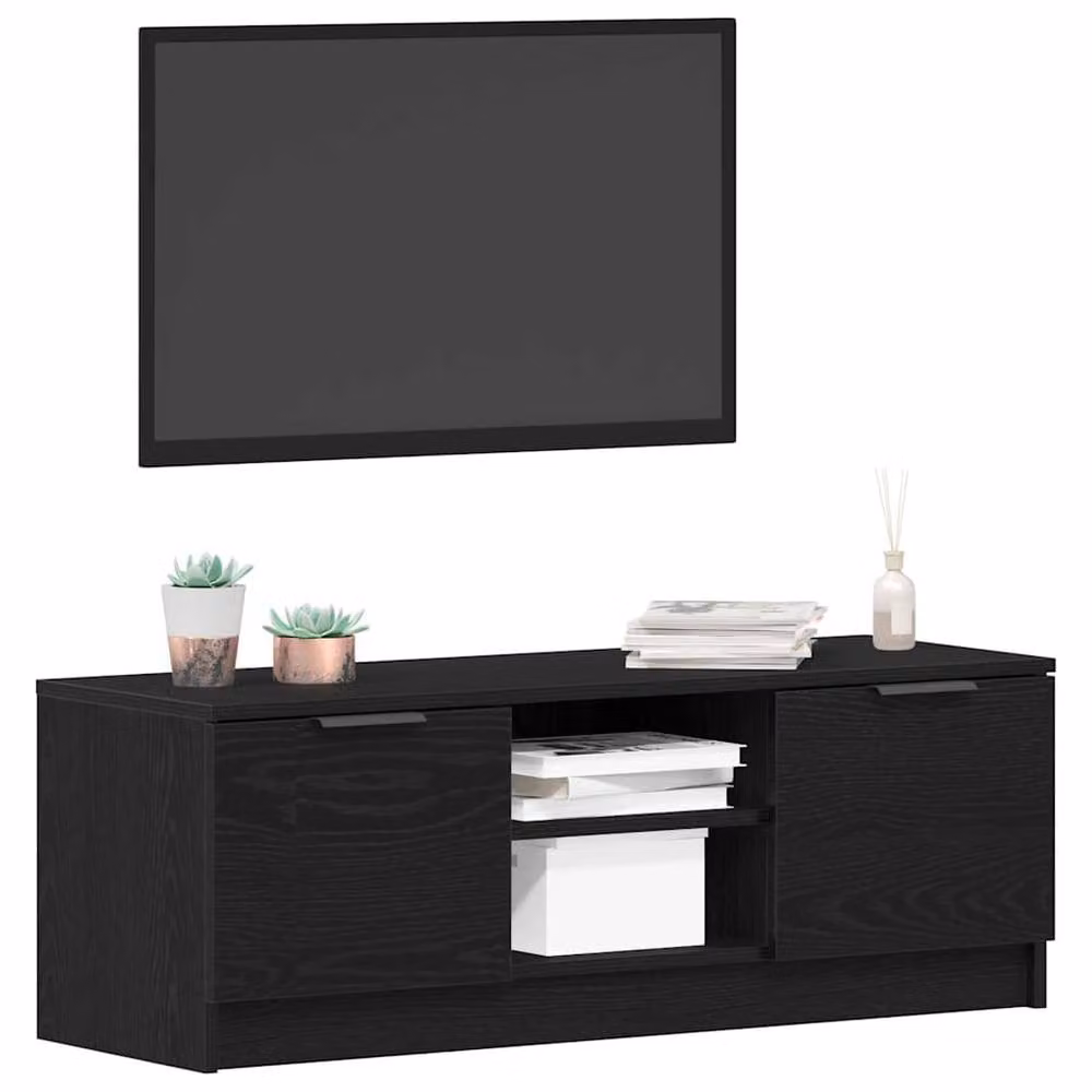 Berkfield Home Modern Black Oak TV Cabinet W/D/H: 102 x 36 x 36.5 cm – 3