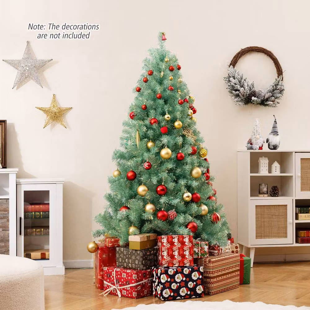 Costway 6ft Green Artificial Hinged Christmas Tree with 688 Branch Tips – 4
