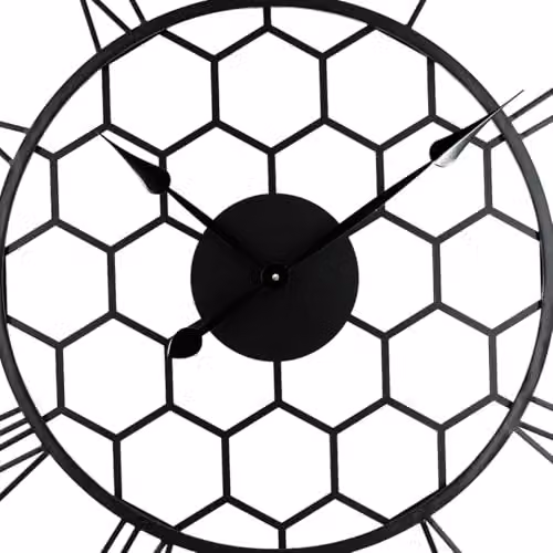 CHARLES BENTLEY Stanwick Round Metal Wall Clock in Black, Silent Quartz Analog Design with Roman Numerals, W/D/H: 90 x 90 x 4.5 cm – 5