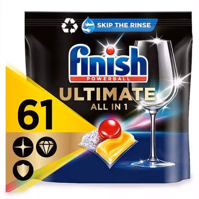 Finish Ultimate Dishwasher Tablets, 61 Count, Multicolour