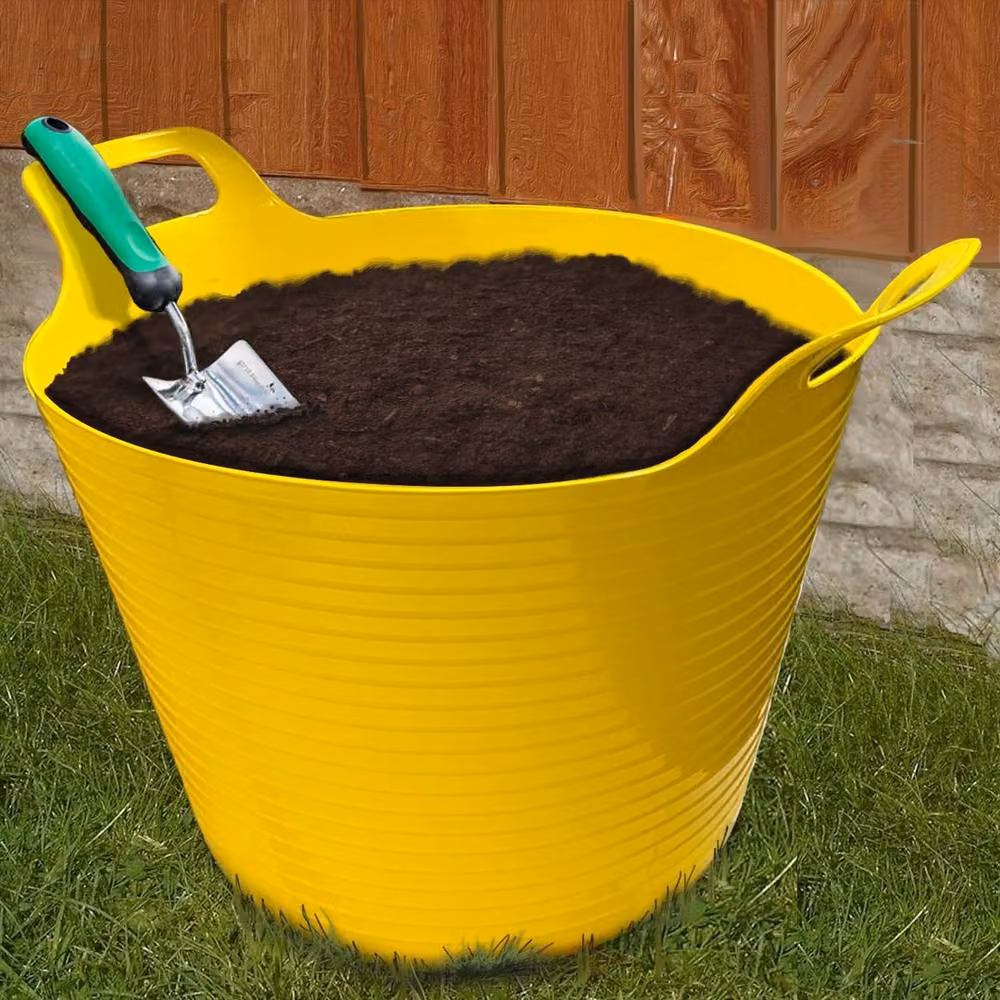 EONLION Yellow Foldable Plastic Garden Bucket Storage with Handles, Height: 100 cm – 2