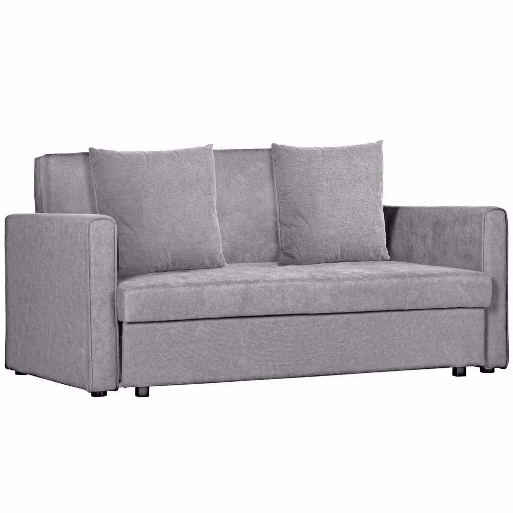 STILVORA 2 Seater Sofa Bed with Storage in Light Grey Velvet – 3