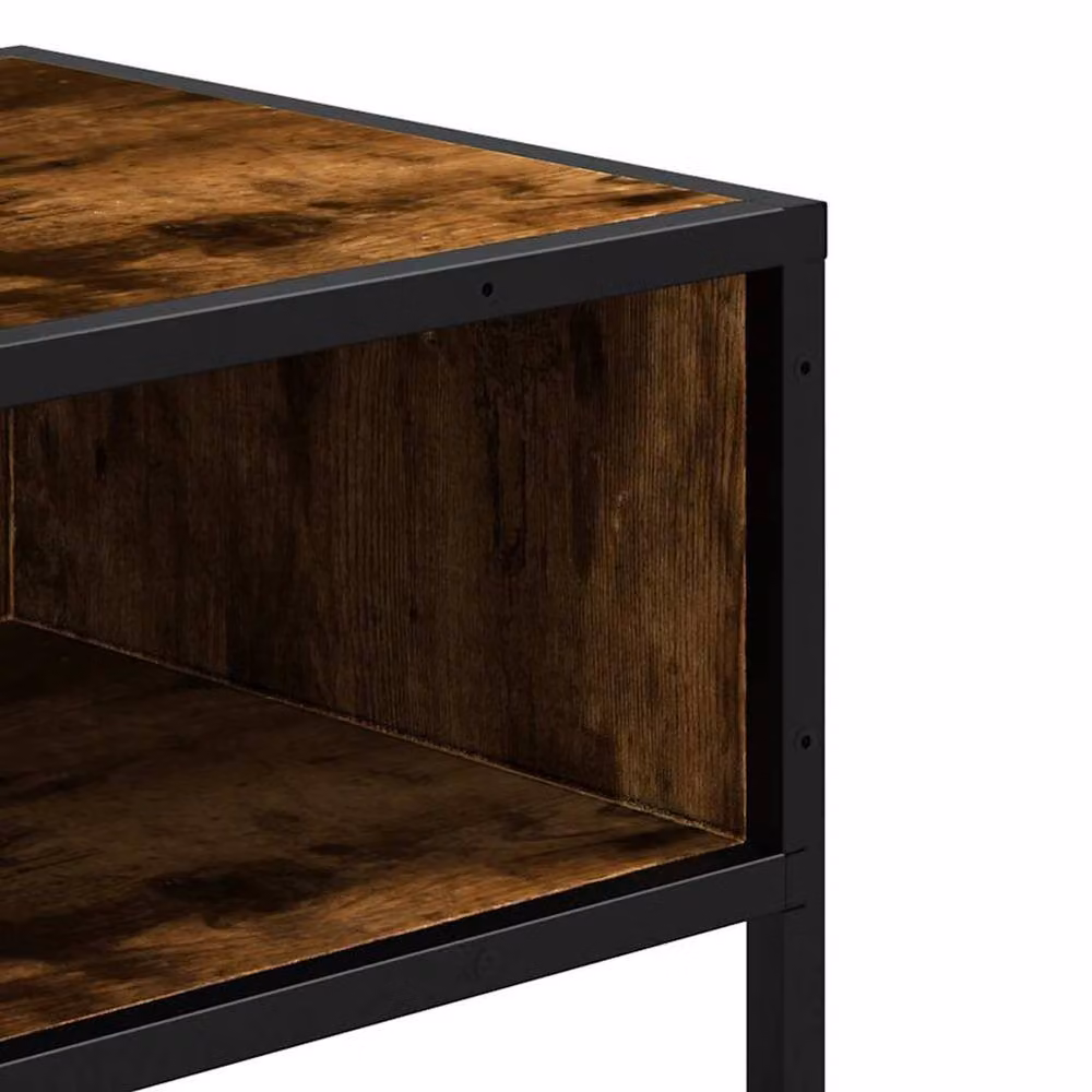 Berkfield Home Decorative Console Table in Smoked Oak Brown, W/D/H: 90 x 35 x 80 cm – 4