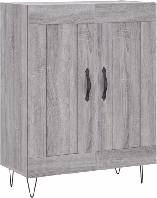 Berkfield Home Grey Sonoma Sideboard in Engineered Wood W/D/H: 69.5 x 34 x 90 cm