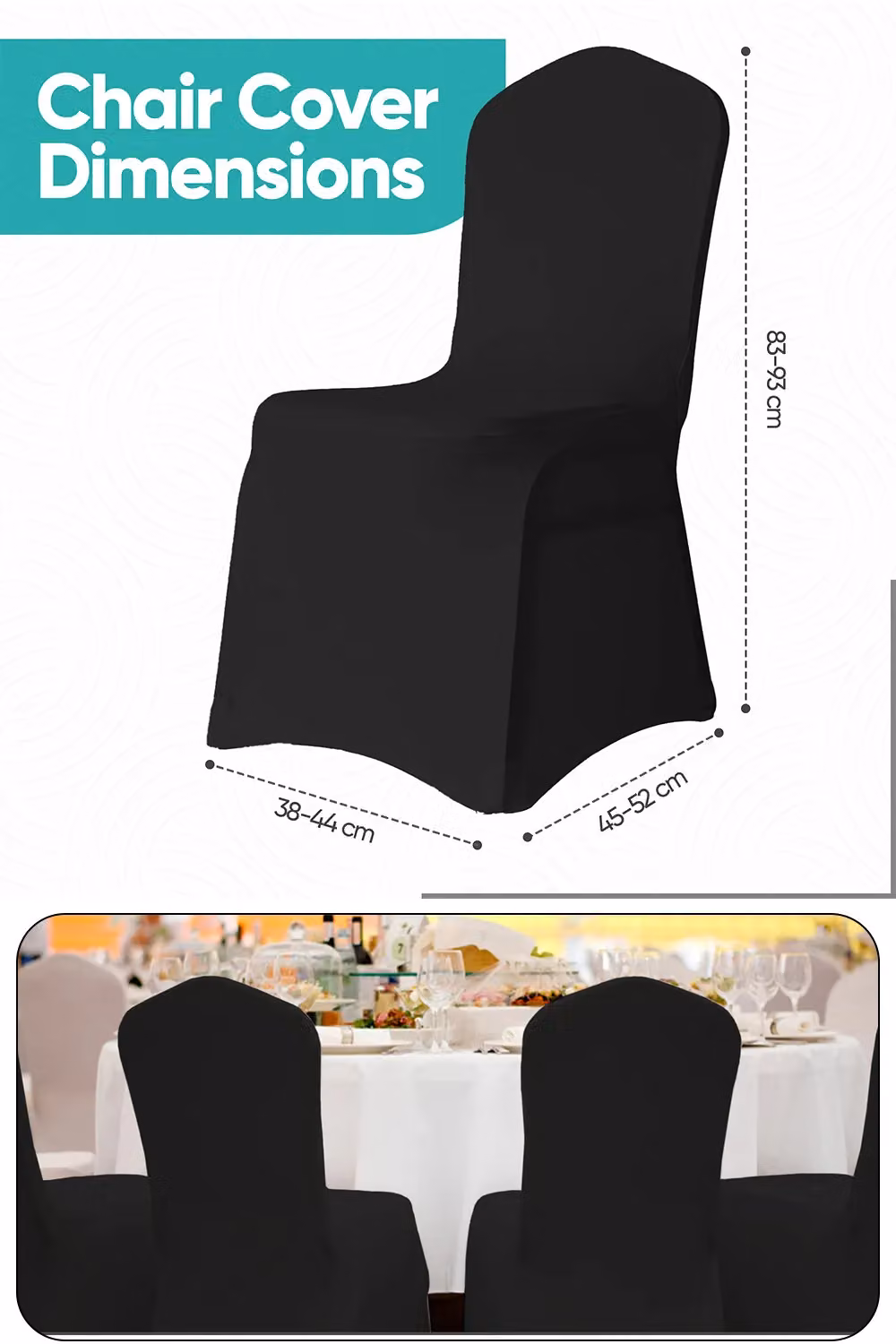 Neel Blue Stretch Spandex Polyester Dining Chair Cover, Machine Washable – 2