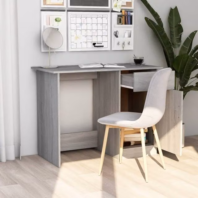 Berkfield Home Modern Grey Sonoma Writing Desk, W/D/H: 100 x 50 x 76 cm – 1