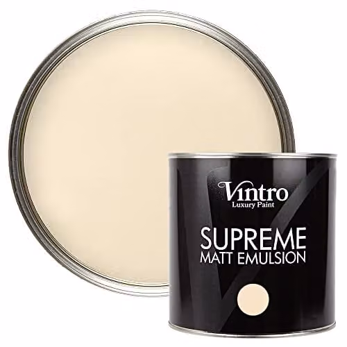 Vintro Luxury Matt Emulsion Multi Surface Paint, Trafalgar Square Cream, 2.5 l – 1