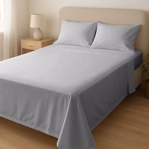 Home Sweet Home UK Microfibre Single Flat Sheet in Silver, W/D/H: 90 x 190 cm – 3