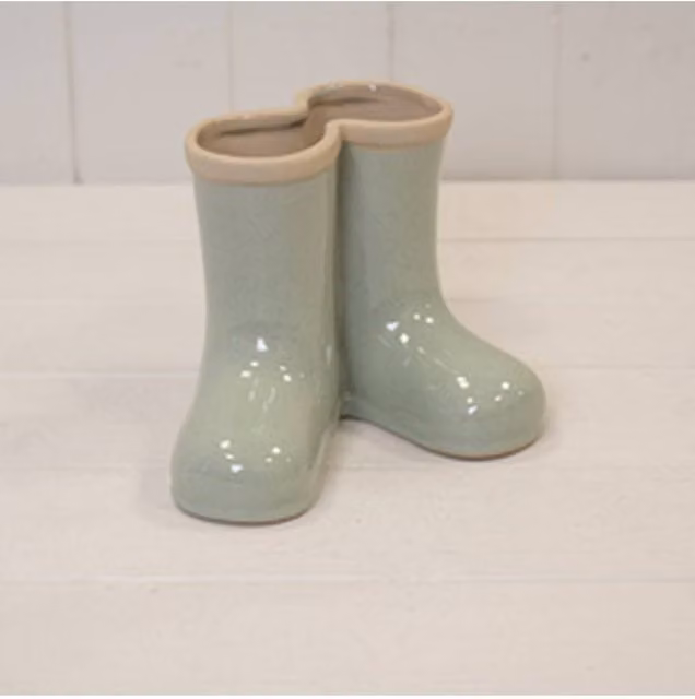 KDMD Large Wellingtons Ceramic Vase in Sage Green