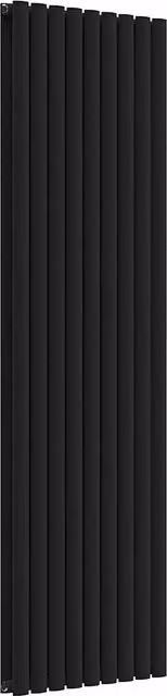 Lux Heat Black Oval Vertical Double Panel Designer Radiator H 180 cm x W 54 cm – 1