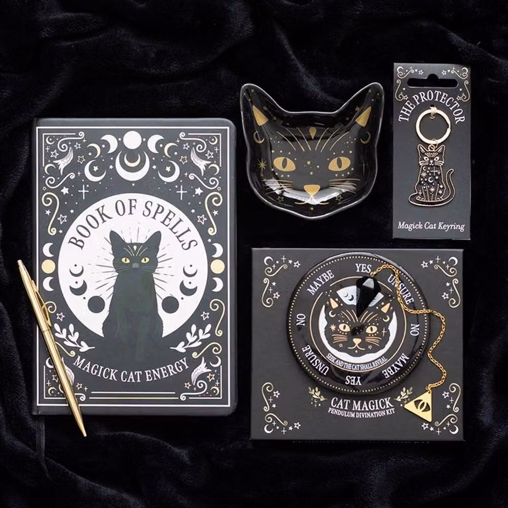 Uniqueful Black Cat Magick Pendulum Divination Kit in Black – 2