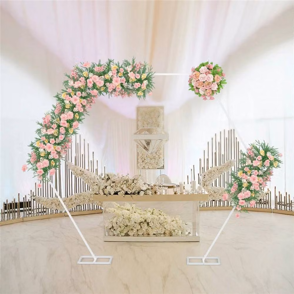 SPETLEK Hexagon Wedding Arch in White for Indoor and Outdoor Use, Height: 200 cm – 2