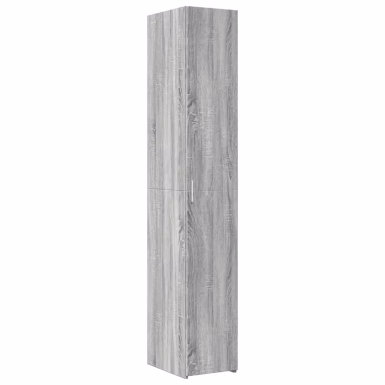 Berkfield Home Grey Sonoma Modern Wall Mounted Highboard with Hinged Doors, W/D/H: 30 x 42.5 x 185 cm