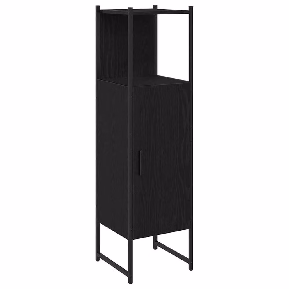 Berkfield Home Modern Black Oak Bathroom Cabinet with Hinged Doors and Internal Shelves, W/D/H: 33 x 33 x 120.5 cm – 3