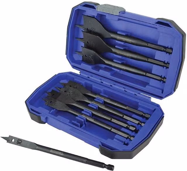 Faithfull 8 Piece Impact Rated Auger Flat Bit Set, Multi Colour