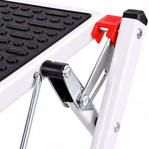Oypla 2 Step Folding Steel Stepladder in White with Non-Slip Rubber Feet – 4