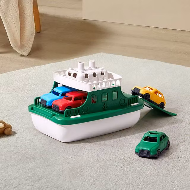 Komore Green Car Ferry Vehicle Playset for Sensory Bath Time Play