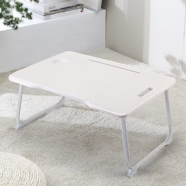Livingandhome Foldable Laptop Bed Desk in White