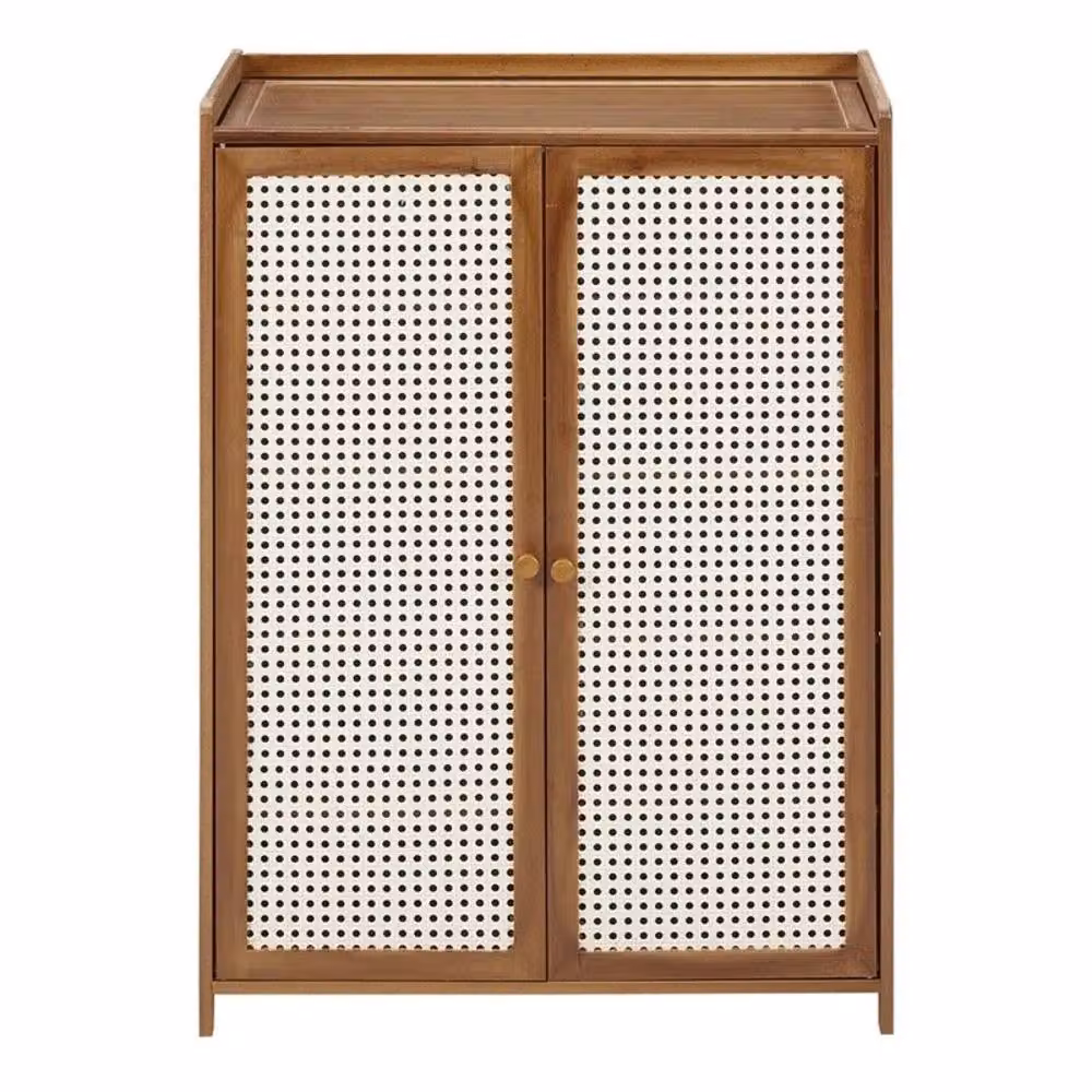 SPETLEK 6-Tier Brown Dustproof Shoe Storage Cabinet with 2 Hinged Doors – 3
