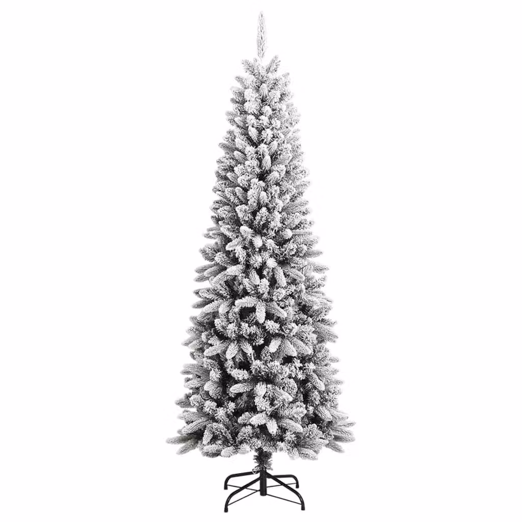Berkfield Home Artificial Flocked Snow Christmas Tree in White, Height: 240 cm – 2