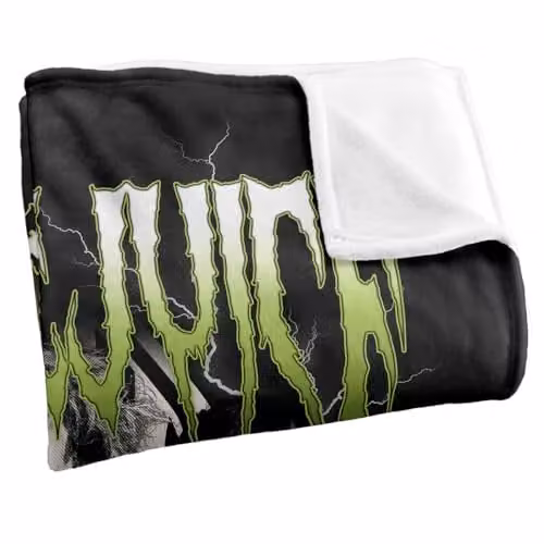 LOGOVISION Beetlejuice 2 Super Soft Fleece Throw Blanket, Multicolour and White, W: 152 cm, D: 127 cm – 2