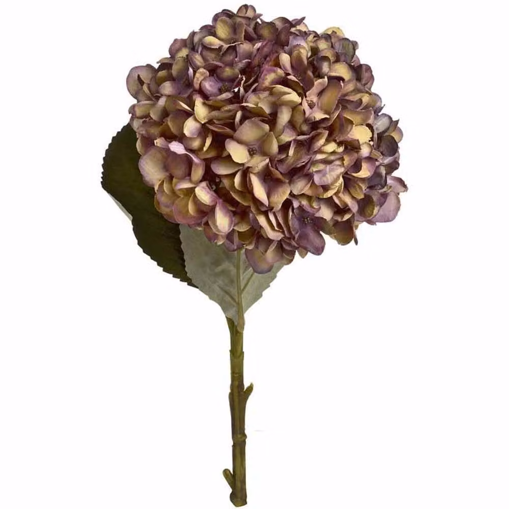 Lemon Pavilion Autumn Hydrangea Artificial Flower Single Stem in Red and Purple, W18 x D18 x H42 cm – 3