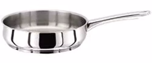 Stellar Classic Uncoated Stainless Steel Frying Pan, Silver, Diameter: 24 cm