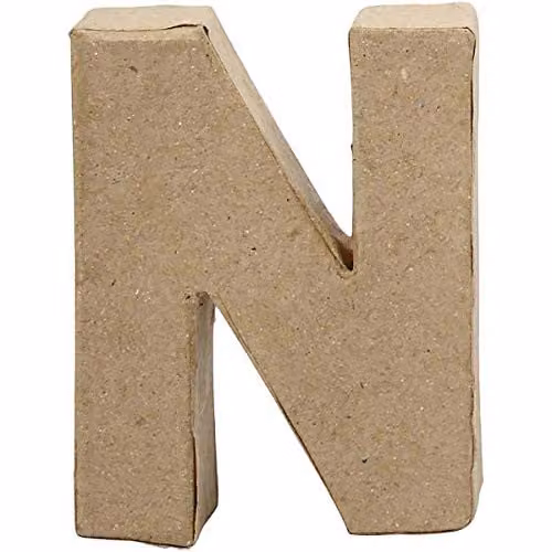 Creativ Company Create Craft Letter N, Brown Paper, 10 cm