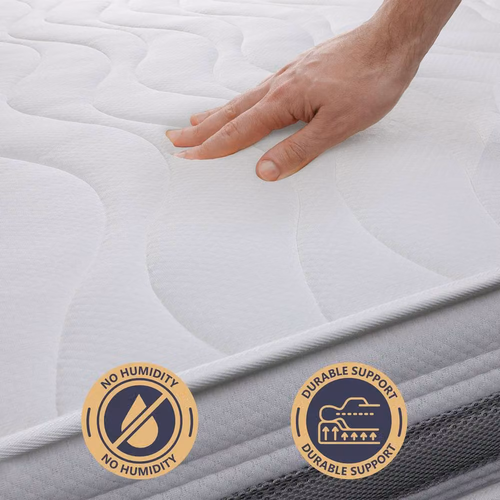 White Stone Antibacterial Cold Foam Mattress in White, EU Single, Height: 25 cm – 5