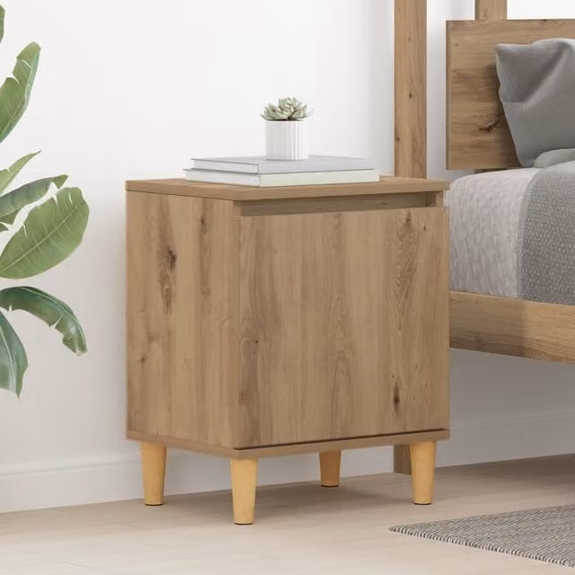 Berkfield Home Artisan Oak Bedside Table, Brown, W/D/H: 40 x 30 x 50 cm – 1