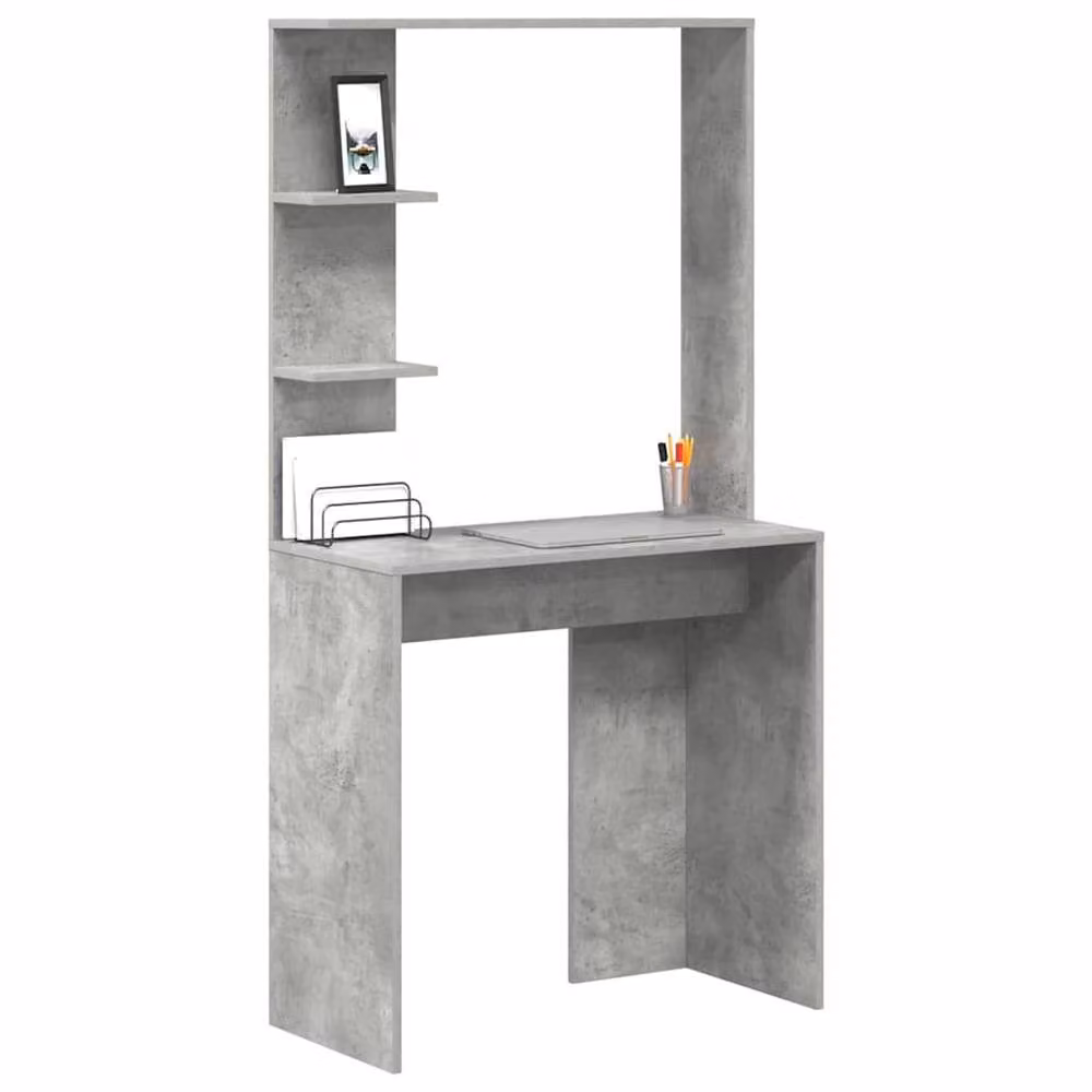 Berkfield Home Modern Concrete Grey Computer Desk in Engineered Wood – 3