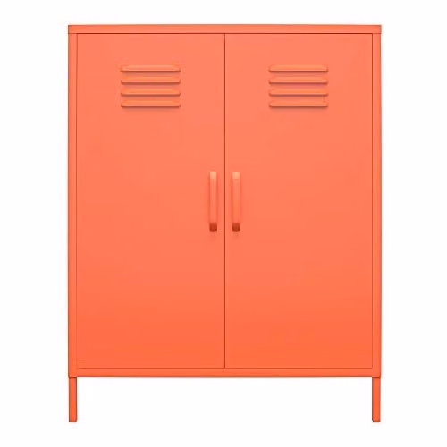 DHP Furniture Cache 2 Door Metal Locker Storage Cabinet, Orange, W/D/H: 40.01 x 80.01 x 101.5 cm – 1