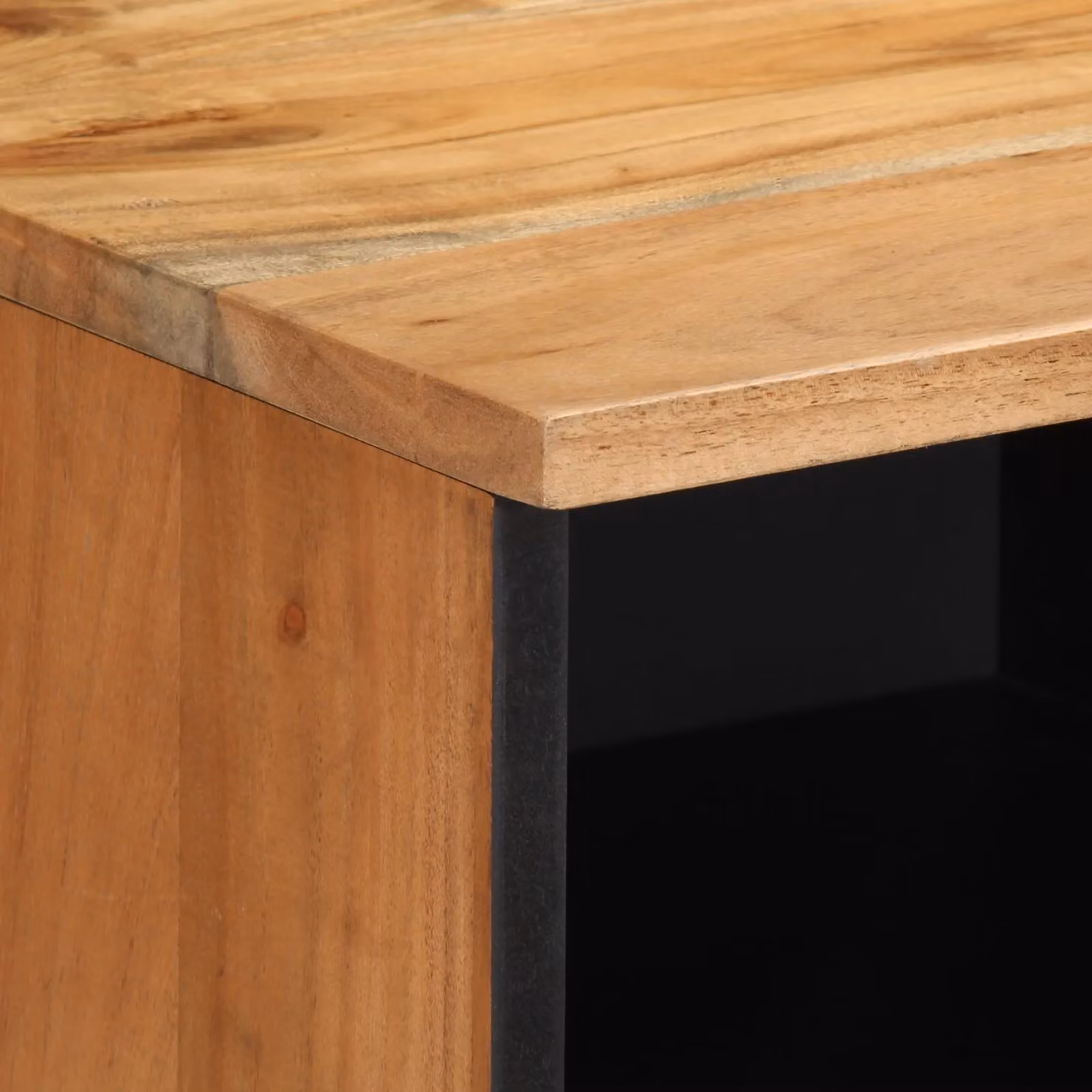 Berkfield Home Industrial TV Cabinet in Brown Solid Acacia Wood W/D/H: 100 x 33.5 x 46 cm – 4