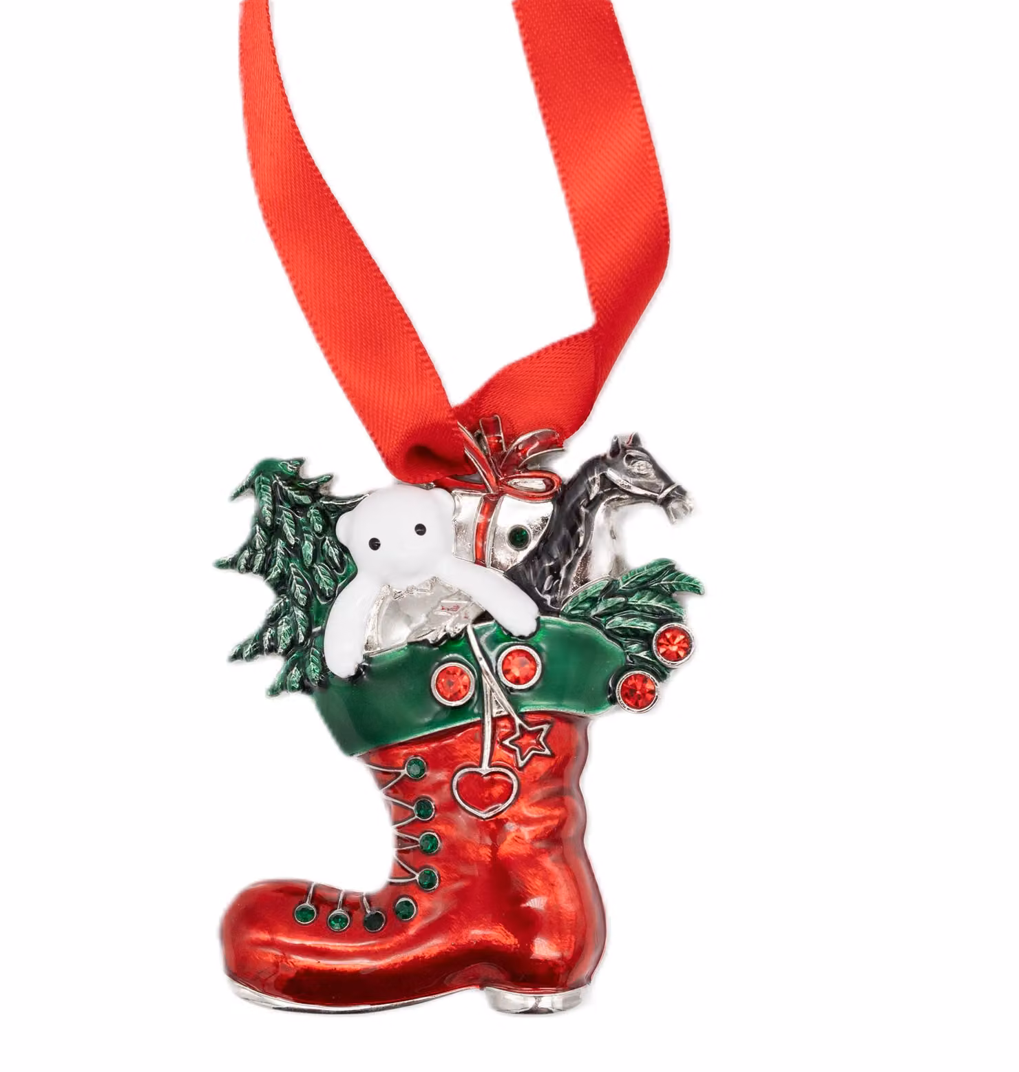 Silver Editions Metallic Silver Santa's Boot Hanging Christmas Pendant Figure – 2