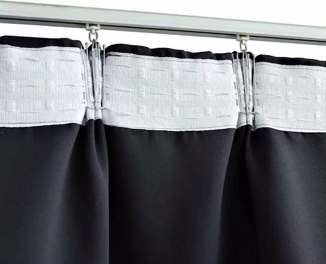 Berkfield Home Elegant Blackout Curtains with Hooks, 2 Pack, Black, W: 140 cm, H: 175 cm