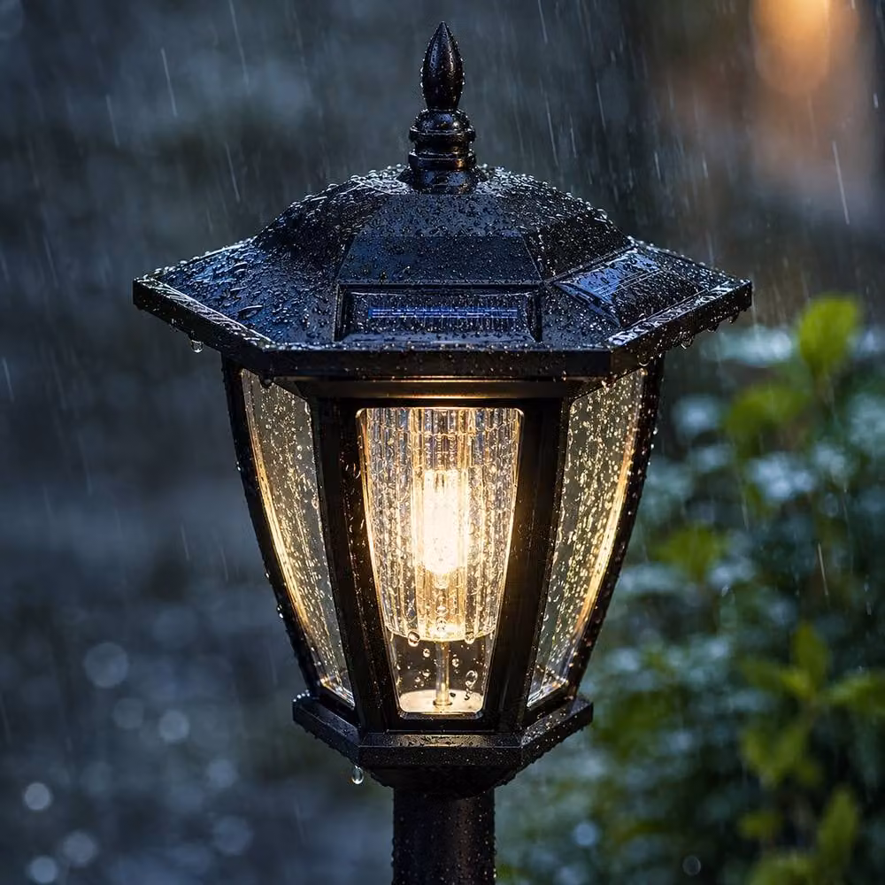 Marco Paul Black Solar Outdoor Post Light with Dusk Sensor, Height: 115 cm – 4