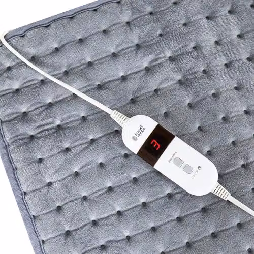 Russell Hobbs Electric Heating Pad for Back and Abdomen Pain Relief, Grey, W: 47 cm, D: 36 cm, H: 1 cm, RHHPS1001 – 7