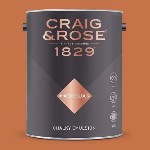 Craig & Rose 1829 Chalky Emulsion Paint in Russet, Matt, Water Based, 5 l