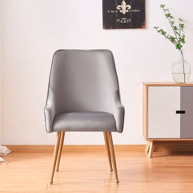 Life Interiors Soho LUX Velvet Dining Chair in Grey